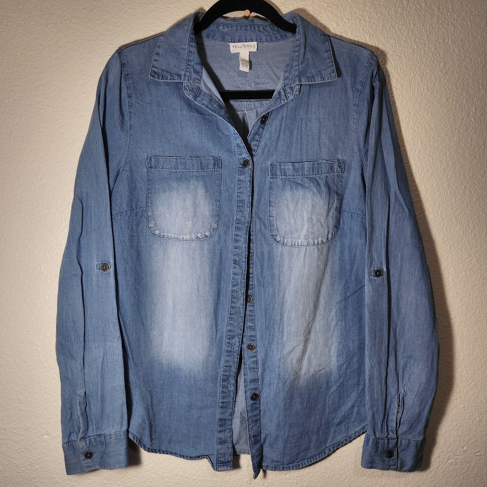 FULL TILT. Blue Denim Button-Up Shirt